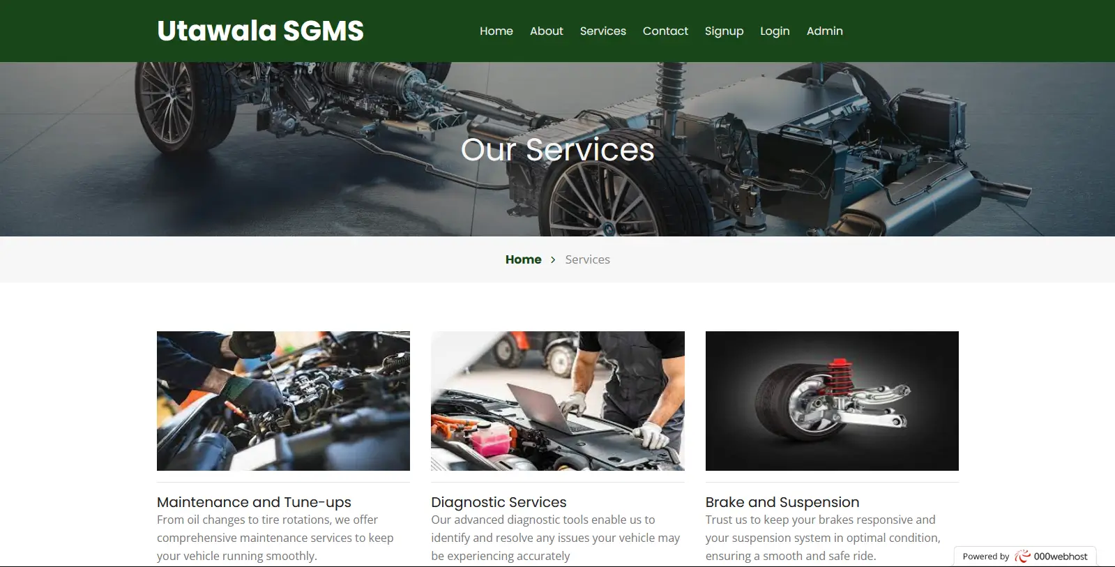 Utawala SGMS Website